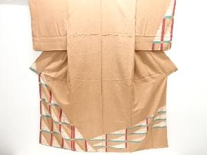 東京ますいわ屋　板締め絞り格子に幾何学模様訪問着